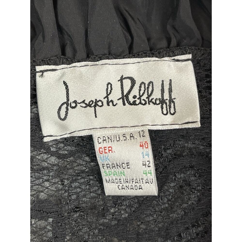 Joseph Ribkoff Black Lace Bolero Jacket With Ruffle Trim Size 12 - Picture 3 of 11